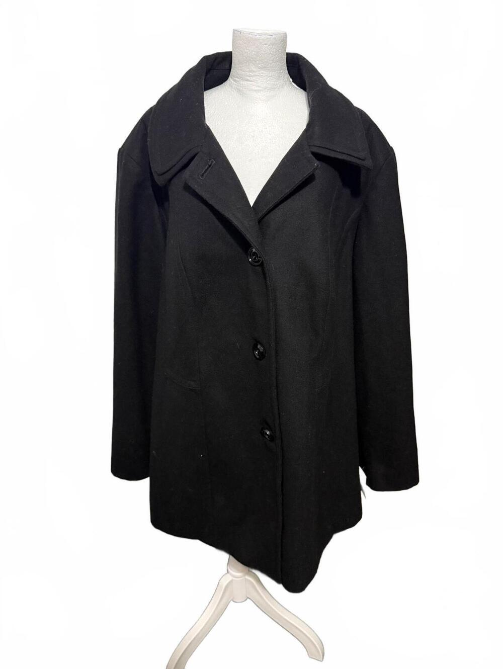 Tower London Fog Black Wool Blend Women's Coat Size 3X